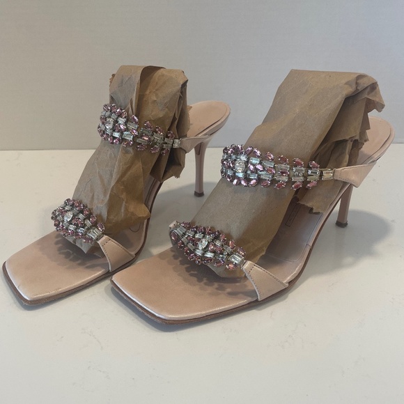 Vicini Shoes - Vintage Vicini Italy Giuseppe Zanotti Design Slide Heels Footwear Jeweled/Stones
